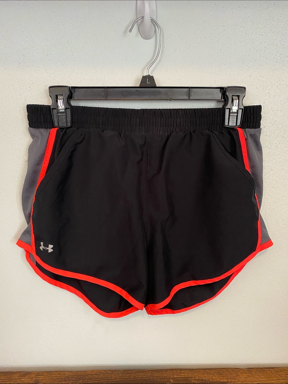 Under Armour Black Athletic Shorts with Red Trim
